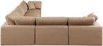Comfy - 6 Piece Faux Leather Modular Corner Sectional - Tan