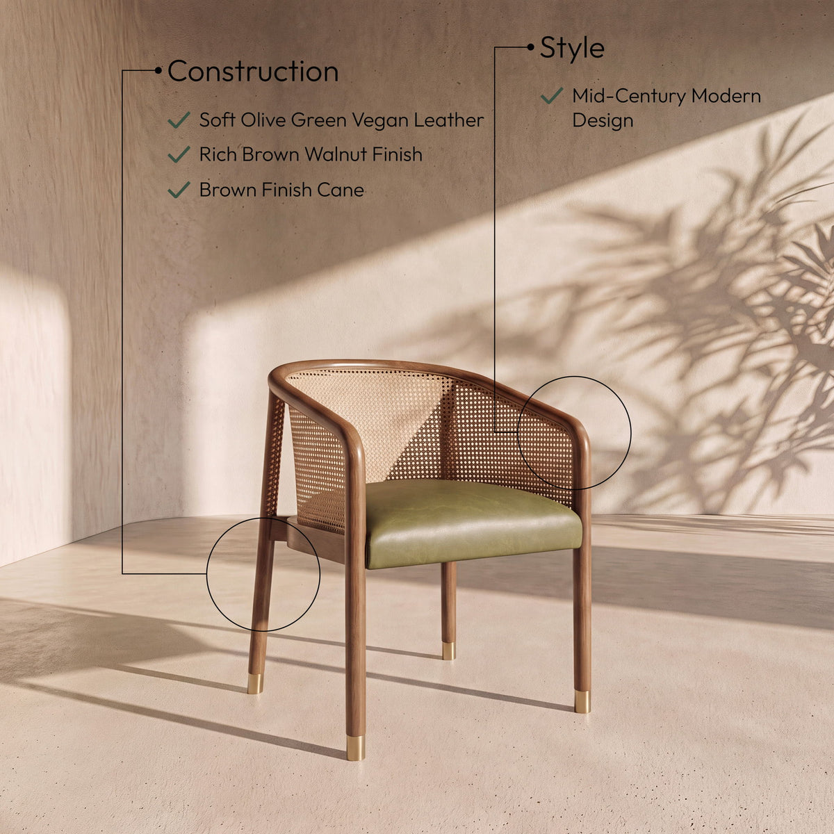 Sylvan - Vegan Leather Dining Chair (Set of 2) - Brown Frame