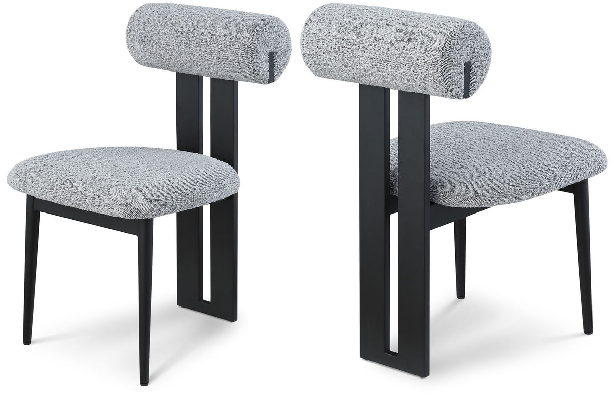 Dario - Boucle Dining Chair With Black Frame (Set of 2)