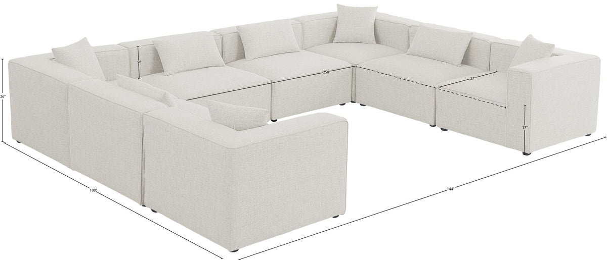 Cube - Linen 8 Piece Modular Sectional