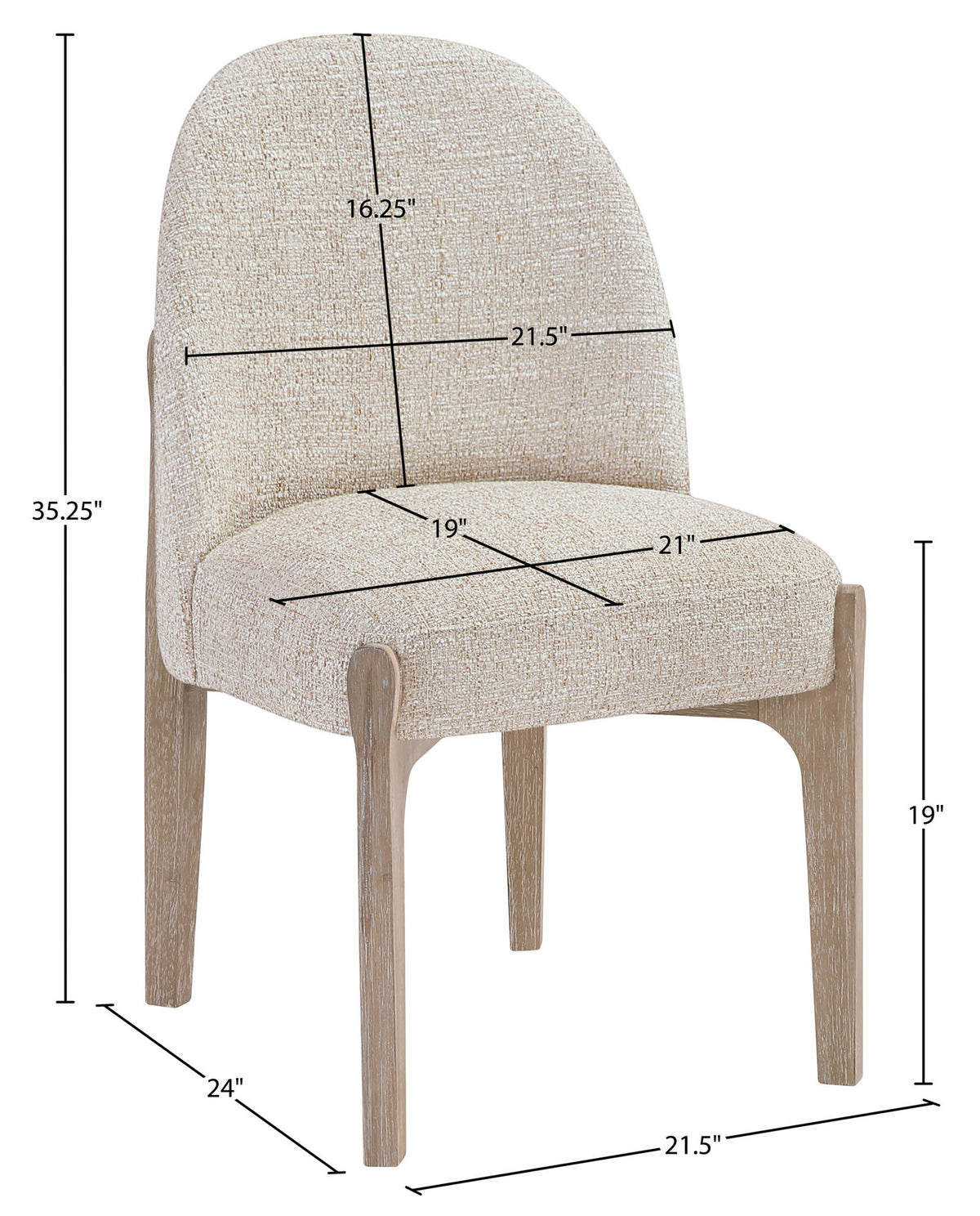 Torino - Upholstered Dining Chair With Brushed Natural Base (Set of 2)