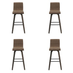 Vienna - 39.5" Swivel Bar Height Square Back Wood Bar Stool With Faux Leather Seat