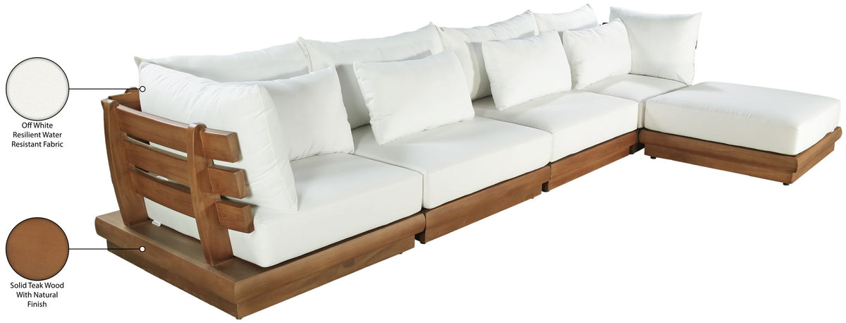 Mirella - 5 Piece Water Resistant Fabric Upholstered Outdoor Patio Modular Sectional