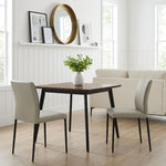Meriam - Full Back Top Grain Leather Upholstered Metal Dining Chairs (Set of 2)