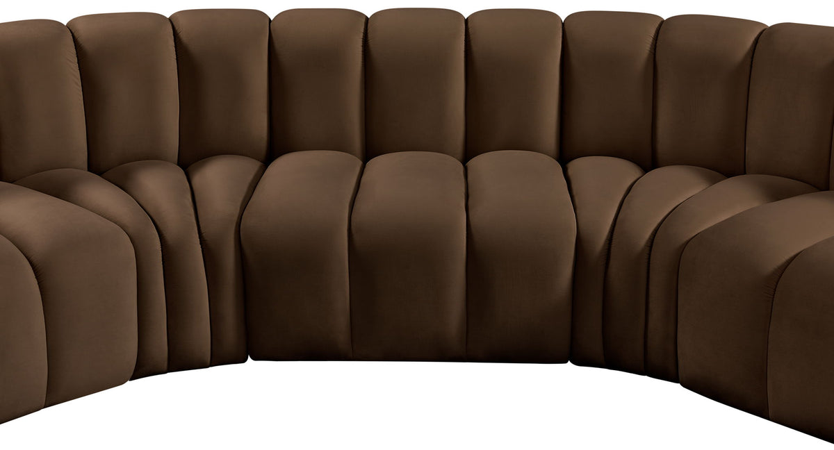 Arc - Velvet 5 Piece U-Shaped Modular Sofa