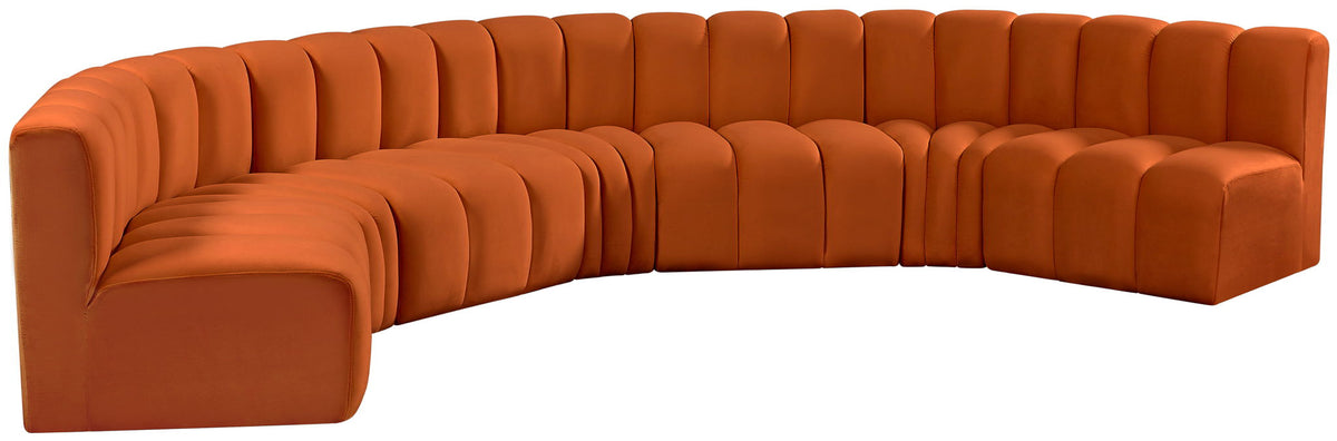 Arc - Velvet 7 Piece U-Shaped Modular Sofa