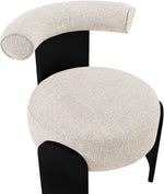 Calder - Linen Textured Fabric Upholstered Accent Chair - Painted Black Base