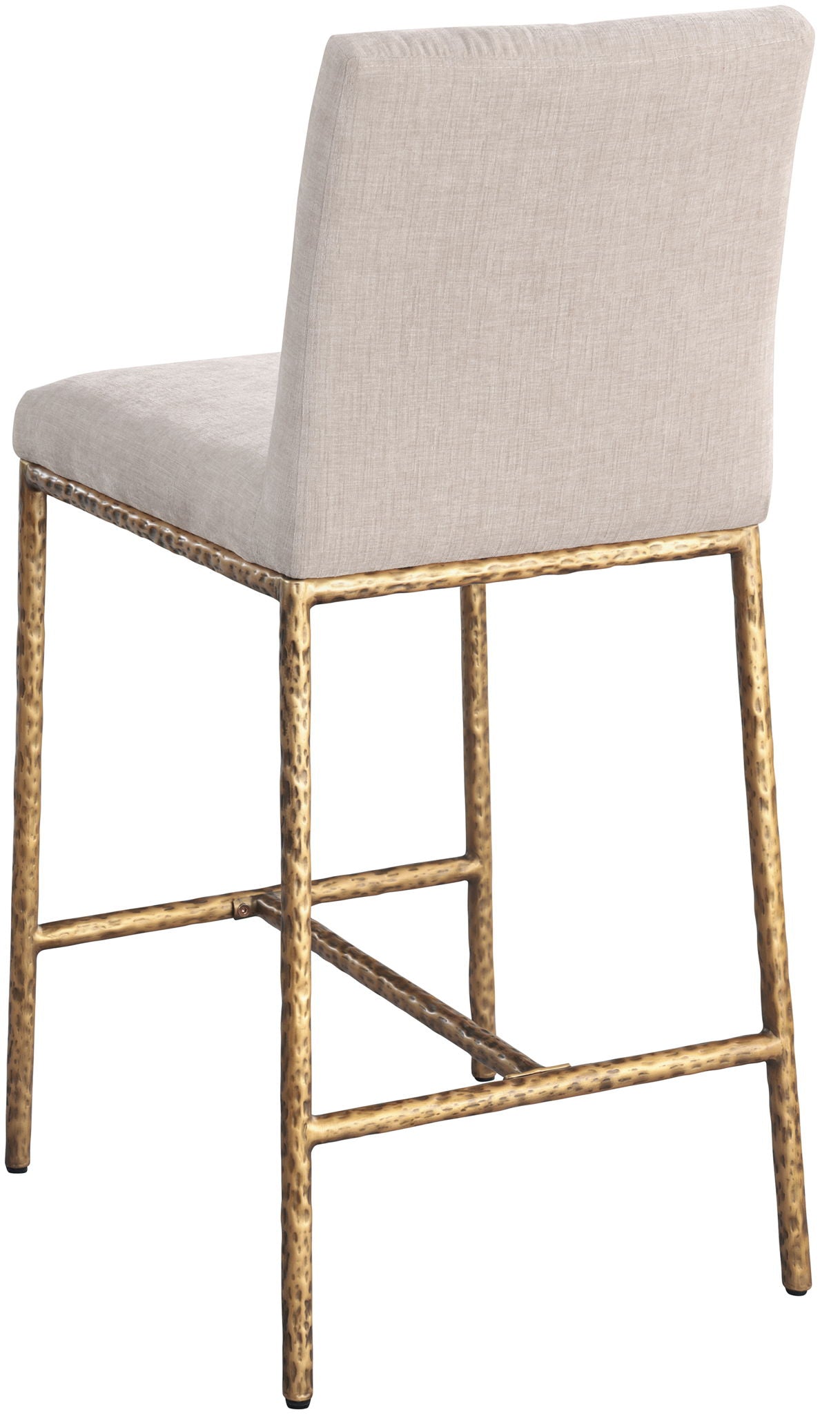 Reeves - Chenille Fabric Upholstered Counter Stool (Set of 2) - Gold Base