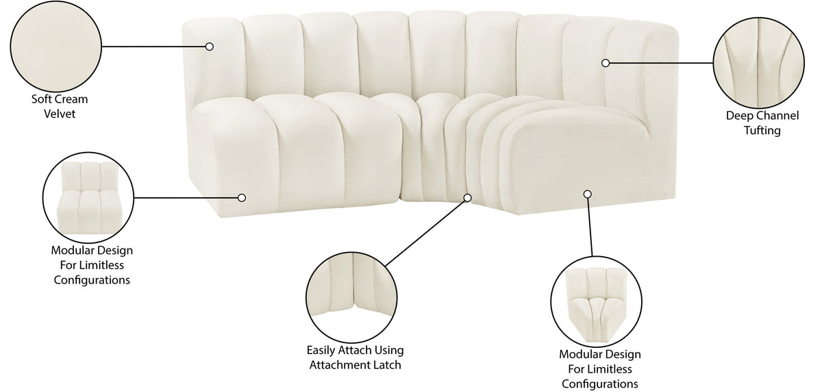 Arc - Velvet 3 Piece Sofa