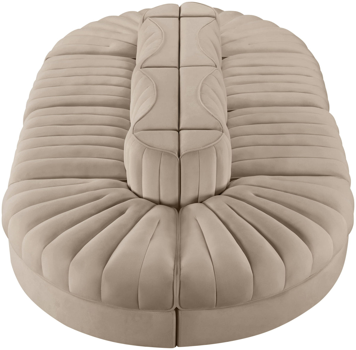 Rummi - Oval Velvet Performance Fabric Upholstered 8 Piece Modular Sectional
