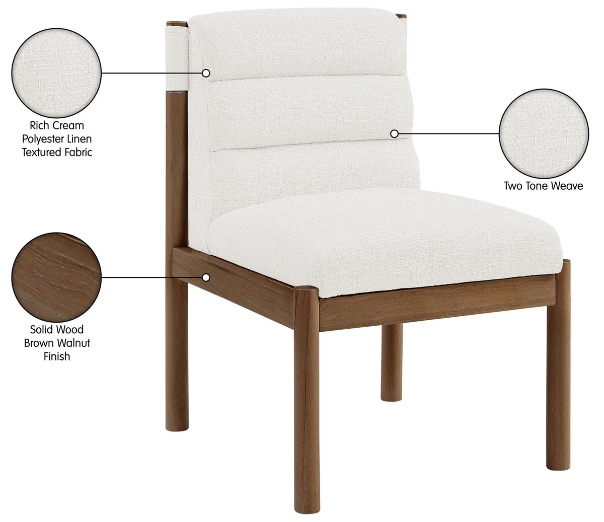 Eloura - Linen Textured Fabric Dining Chair (Set of 2)