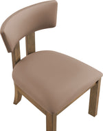 Lavrin - Vegan Leather Upholstered Dining Side Chair (Set of 2) - Walnut Base