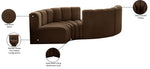 Arc - Velvet 4 Piece Curved Modular Sofa