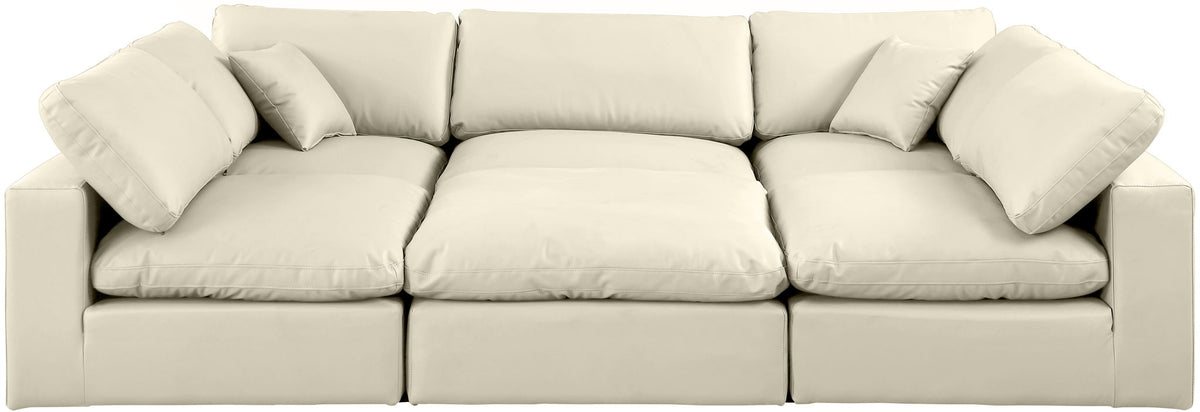 Comfy - 6 Piece Faux Leather Sectional