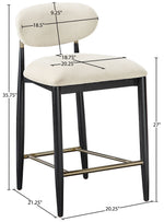 Riccio - Fabric Stool - Black Frame