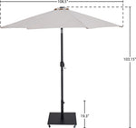 Fiji - Aluminum Patio Umbrella With Square Black Base
