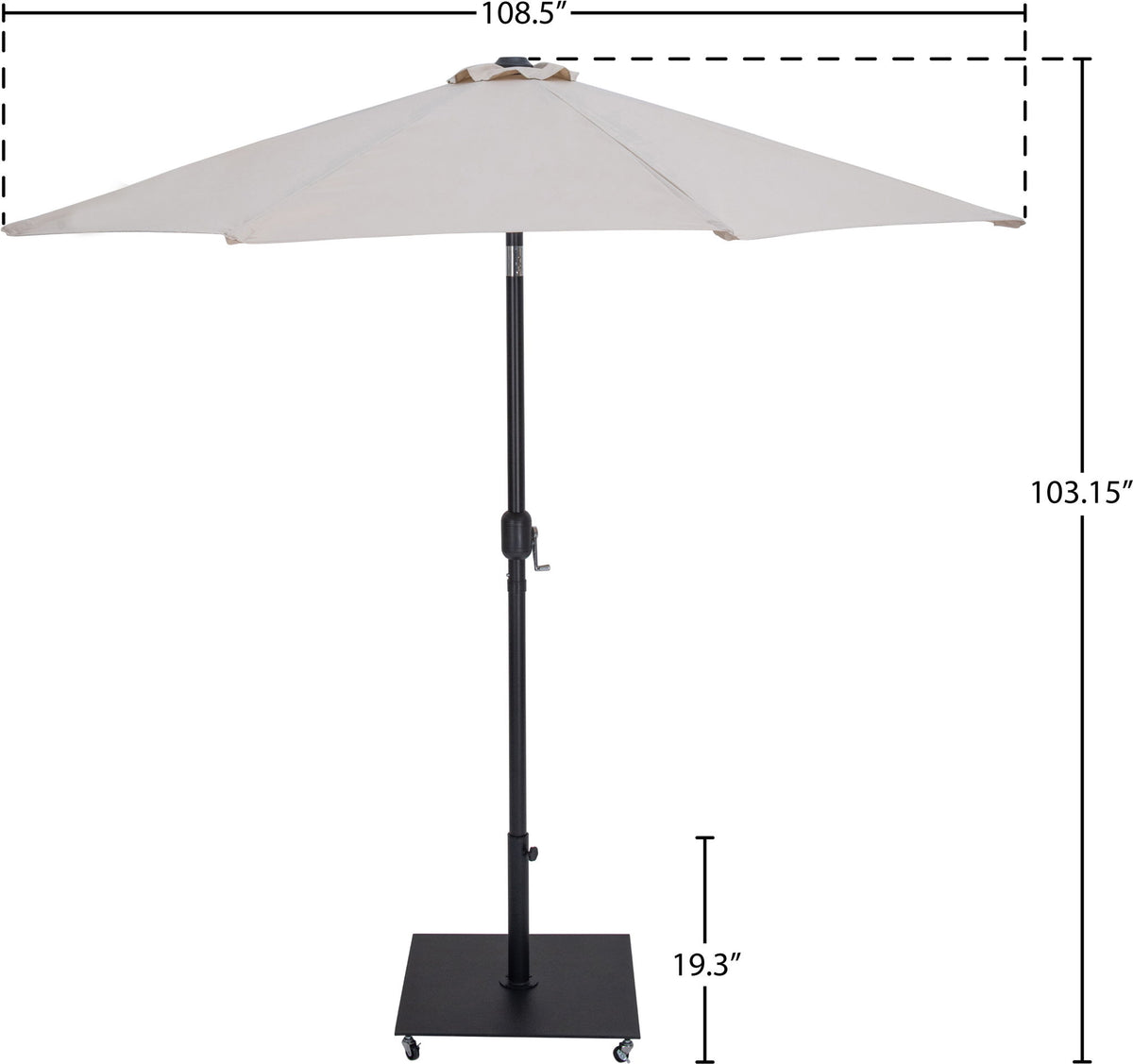 Fiji - Aluminum Patio Umbrella With Square Black Base