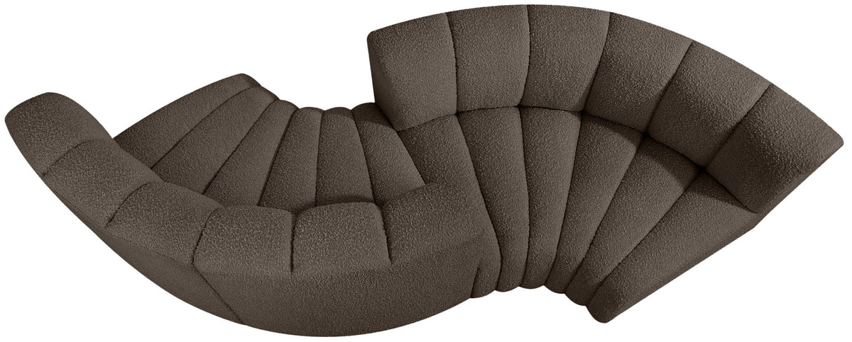 Arc - Boucle Fabric 4 Piece Curved Modular Sofa