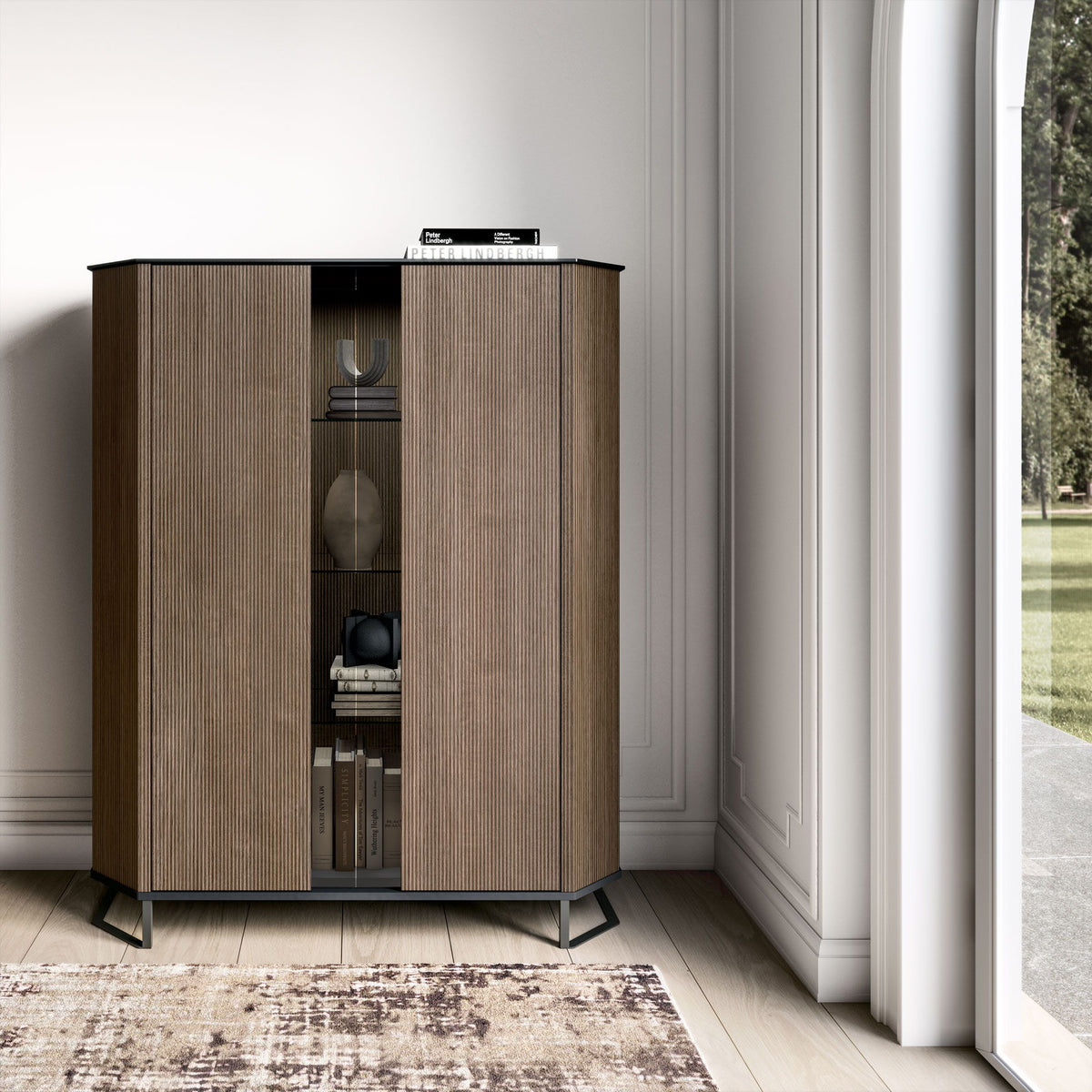 Hexagon - 2 Door Cabinet - Dark Brown