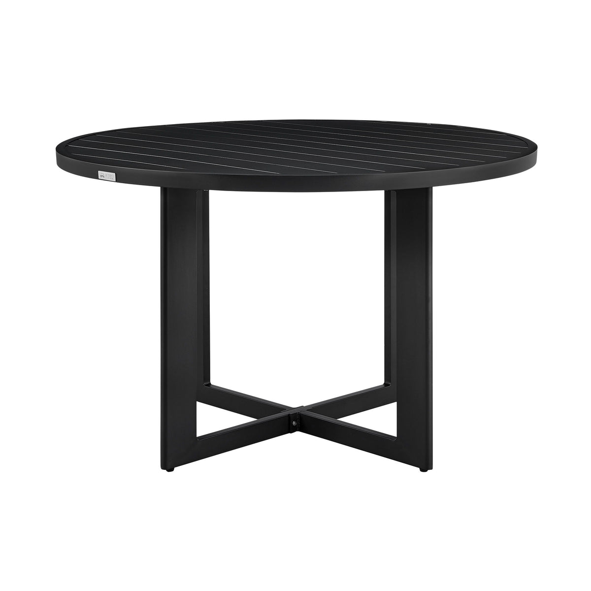 Cayman - Outdoor Patio 5-Piece Round Dining Table Set In Aluminum With Gray Cushions