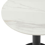 Jazmin - 40" Outdoor Round Sintered Stone Bar Table With Aluminum Pedestal Base - Black / White