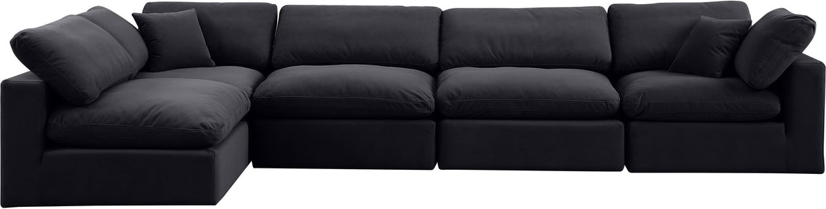 Comfy - 5 Piece Velvet Modular Sectional