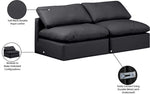 Indulge - Faux Leather 2 Seat Modular Armless Sofa