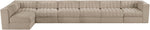 Rummi - Velvet Performance Fabric Upholstered 7 Piece Modular Sectional, L-Shaped (Right)