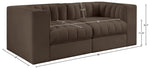 Rummi - Velvet Performance Fabric Upholstered 2 Piece Modular Loveseat