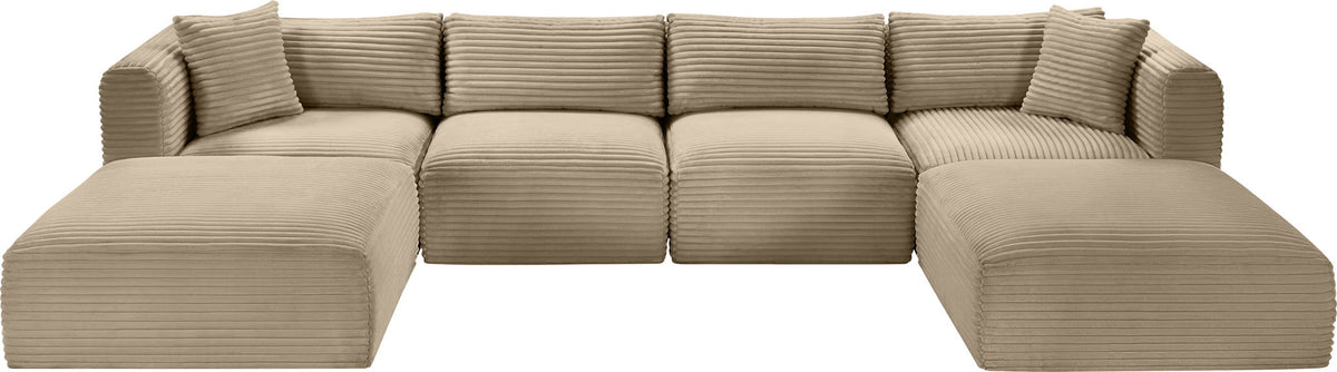 Shaggy - Fabric 6 Piece Modular Sectional With 2 Ottomans