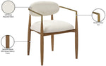 Riccio - Fabric Dining Arm Chair (Set of 2) - Walnut Frame