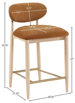 Riccio - Fabric Stool - Natural Frame
