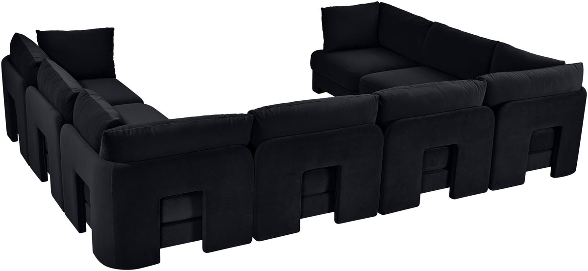Hammond - Velvet Performance Fabric Upholstered 8 Piece U-Shaped Sectional