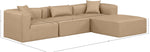 Cube - 4 Piece Modular Sectional With Chaise - Tan