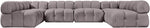 Orin - U-Shaped Velvet 6 Piece Modular Sectional