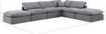 Indulge - Velvet 6 Piece Modular Armless Sectional