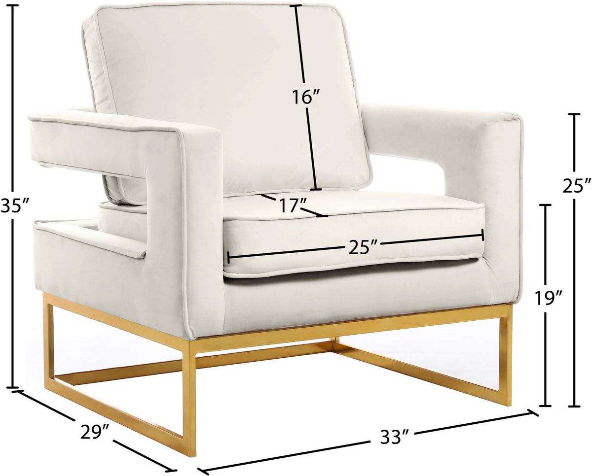 Noah - Accent Chair with Gold Legs