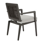 Avila - Outdoor Dining Chair With Woven Rattan Back Aluminum Frame And Cushion (Set of 2) - Dark Bronze / Silver Ash