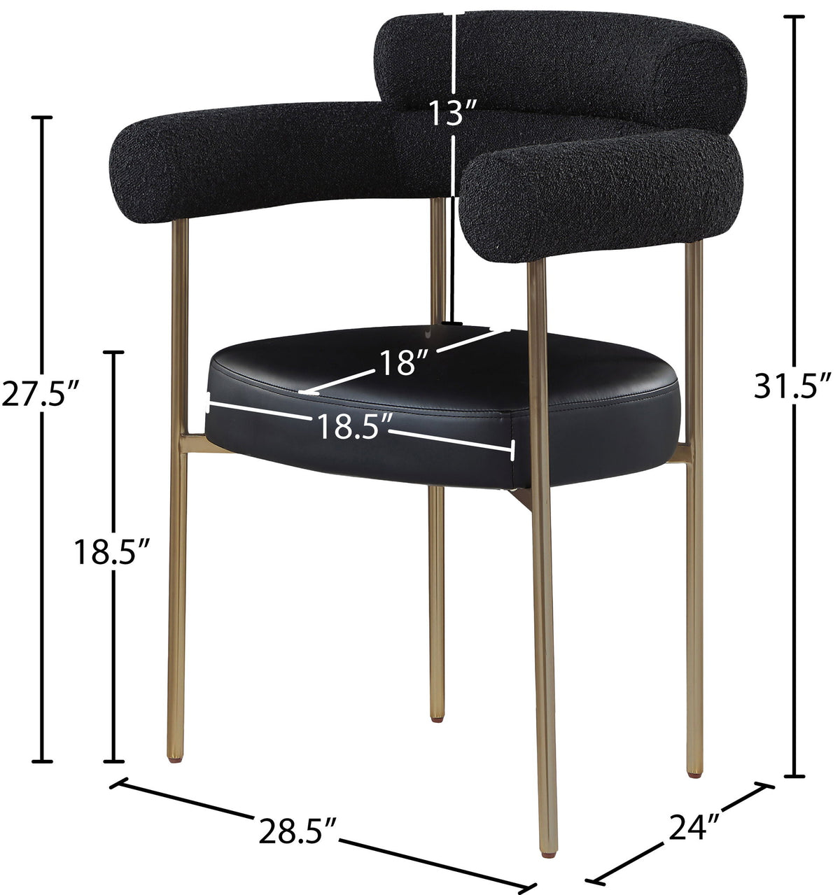 Blake - Dining Chair With Bronze Legs (Set of 2)