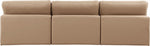 Comfy - Faux Leather Modular Armless Sofa 3 Pieces - Tan