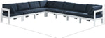 Nizuc - Outdoor Patio 8 Piece Modular Sectional With White Frame