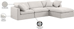 Indulge - Linen 4 Piece Modular Sectional With Chaise