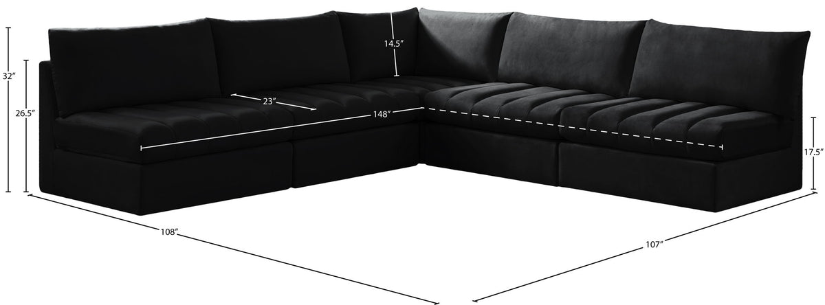 Jacob - Modular Corner Armless Sectional 5 Piece