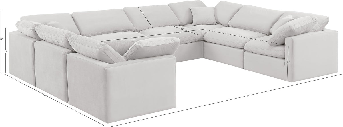 Indulge - Velvet 8 Piece Modular Sectional