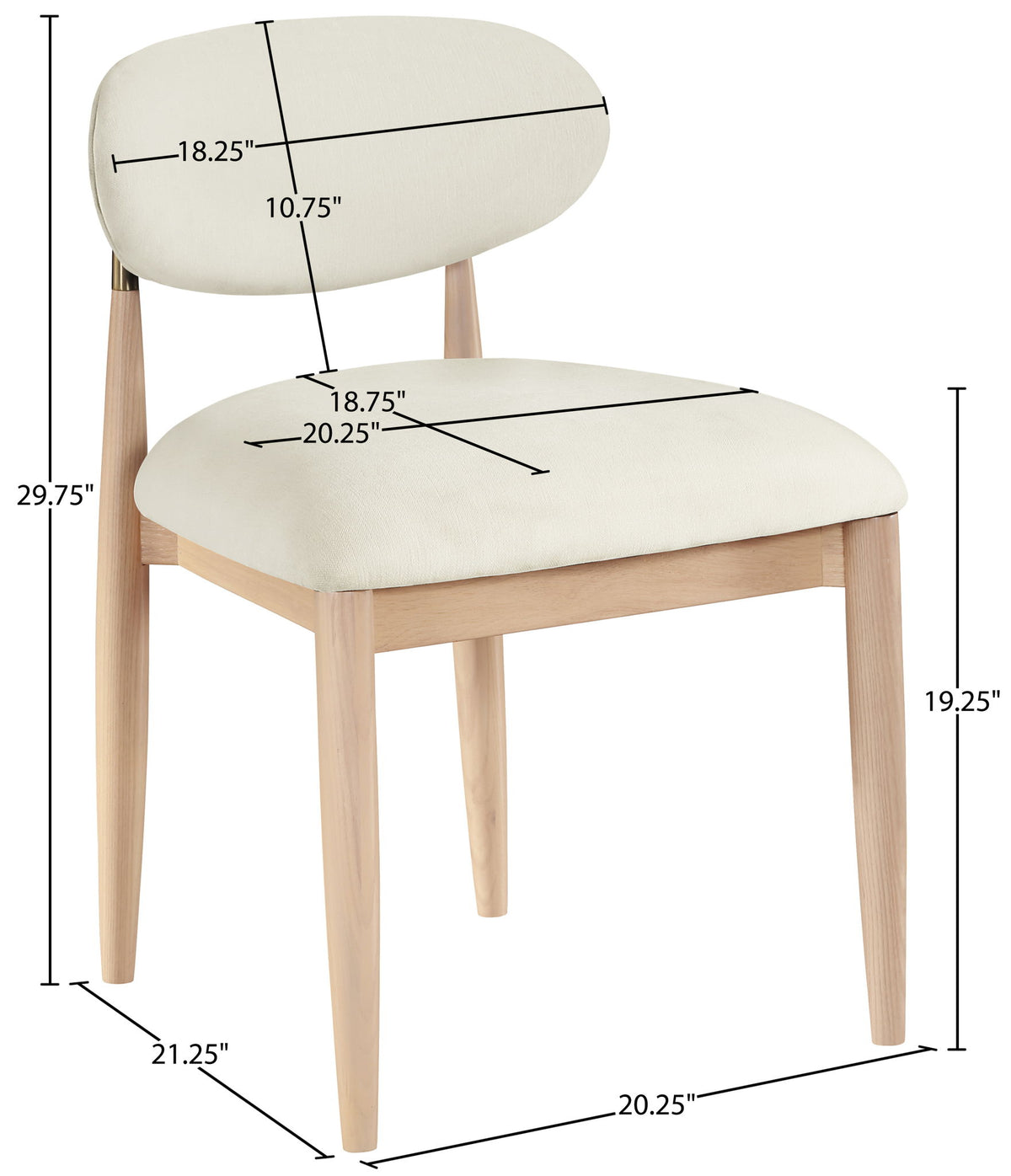 Riccio - Fabric Dining Side Chair (Set of 2) - Natural Frame
