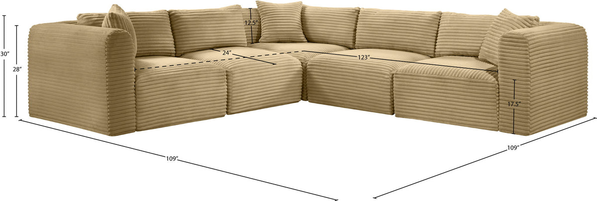 Shaggy - 5 Piece Modular Corner Sectional