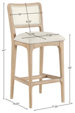 Atrium - Upholstered Bar Stool (Set of 2) - Brushed Natural Frame