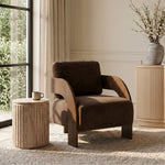 Cedra - Velvet Performance Fabric Upholstered Accent Chair - Brown Frame