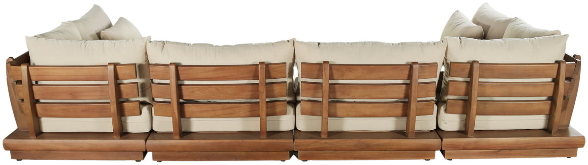 Mirella - 6 Piece Water Resistant Fabric Upholstered Outdoor Patio Modular Sectional