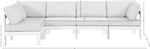 Nizuc - Outdoor Patio 5 Piece Modular Sectional With White Frame